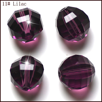Imitation Austrian Crystal Beads, Grade AAA, Faceted, Round, Purple, 8mm, Hole: 0.9~1mm