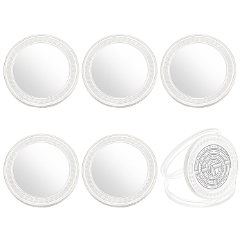 6Pcs Iron Blank Discs, for Laser Stamping Commemorative Coins, Medals, Flat Round, Silver, 40x3mm