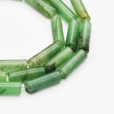 13mm Column Green Aventurine Beads