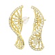 DNA Sequences Shape Brass Micro Pave Cubic Zirconia Stud Earrings(EJEW-L270-14G)-1