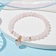 Bracelets extensibles en perles rondes en quartz rose naturel(BJEW-JB09727-03)-2