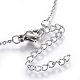 304 Stainless Steel Brass Cubic Zirconia Pendant Necklaces(NJEW-O108-13P)-3