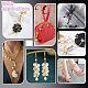 60Pcs 4 Styles Shell Pearl Beaded Pendants(PALLOY-GA00044)-6