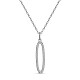 TINYSAND  inchesO inches Shaped 925 Sterling Silver Cubic Zirconia Pendant Necklaces(TS-N317-S)-1