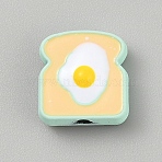 Alloy Enamel Beads, Cheese Slice, Pale Green, 10.5x10x4.5mm, Hole: 1.6mm(FIND-CJC0010-120D)