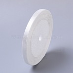 Single Face Satin Ribbon, Polyester Ribbon, White, 1/4 inch(6mm), about 25yards/roll(22.86m/roll), 10rolls/group, 250yards/group(228.6m/group)(RC012-42)
