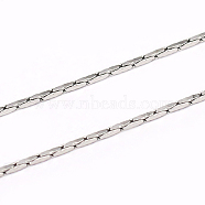 304 Stainless Steel Cardano Chains, Soldered, Stainless Steel Color, 0.8x0.4mm(CHS-O005-04)