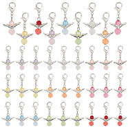 Elite 4 Sets Alloy & Acrylic Pendant Decoraiton, with Zinc Alloy Lobster Claw Clasps, Angel, Mixed Color, 40mm, 9pcs/set(HJEW-PH0001-75)