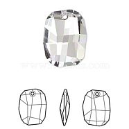 Austrian Crystal Rhinestone Pendants, Faceted Graphic 6685, Crystal Passions, 001_Crystal, 19x13x6mm, Hole: 1mm(6685-19mm-001(U))