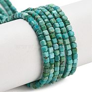 Natural HuBei Turquoise Beads Strands, Faceted Table Cut Cube, 1.5~2.5x1.5~2.5x1.5~2mm, Hole: 0.4mm, about 183~186pcs/strand, 15.35~15.55''(39~39.5cm)(G-H042-B34-01)