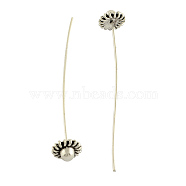 Brass Fancy Pins, with Alloy Findings, Cadmium Free & Nickel Free & Lead Free, Antique Silver, 53~55x0.7mm, Head: 8mm(TIBE-894-AS-NR)