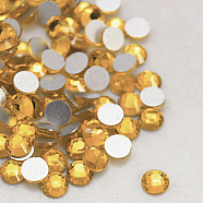 Glass Flat Back Rhinestone, Grade A, Back Plated, Faceted, Half Round, Lt.Col.Topaz, 3.8~4mm, about 1440pcs/bag(RGLA-C002-SS16-226)