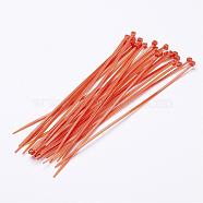 Plastic Cable Ties, Tie Wraps, Zip Ties, Orange Red, 200x2.5x1mm, about 500strands/bag(FIND-WH0001-01D-02)
