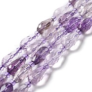Natural Amethyst Beads Strands, Faceted, Teardrop, 12~16.5x7.5~8.5mm, Hole: 0.8mm, about 20~21pcs/strand, 14.96~15.63''(38~39.7cm)(G-B028-A11)