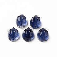 Transparent Glass Beads, Rabbit, Prussian Blue, 14x12x8mm, Hole: 1.4mm(GLAA-Q092-06-D06)