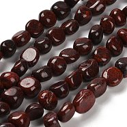 Natural Brecciated Jasper Beads Strands, Nuggets, Tumbled Stone, 7~13x4.5~10x4.5~10mm, Hole: 1.2mm, about 44~46pcs/strand, 15.08~16.14 inch(38.3~41cm)(G-P497-01E-92)