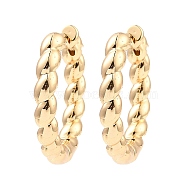 Brass Hoop Earrings, Twist Ring, Light Gold, 19.5x20.5x3mm(EJEW-I289-51C-KCG)