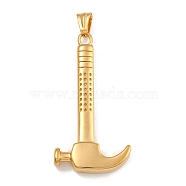 Ion Plating(IP) 304 Stainless Steel Big Pendants, Hammer Charm, Golden, 59.5x30x7mm, Hole: 9x5mm(STAS-D110-02G)