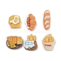 Opaque Resin Cabochons, Imitation Bread,  Mixed Shapes, Mixed Color, 17.5~28x9.5~21x7.5~10.5mm(RESI-K043-20)