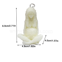 Wax Scented Candles, Gaia Mother of Earth Candle Display Decorations, Pregnant Woman Fragrance Ornament, Beige, 49x40x69mm(PW-WG74053-01)