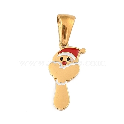 Christmas Theme 304 Stainless Steel Pendants, with Enamel, Golden, Santa Claus Letter Charm, Letter Y, 16x7x1.5mm, Hole: 6x3mm(STAS-R007-01Y-G)