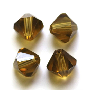 Imitation Austrian Crystal Beads, Grade AAA, Faceted, Bicone, Olive, 8x8mm, Hole: 0.9~1mm