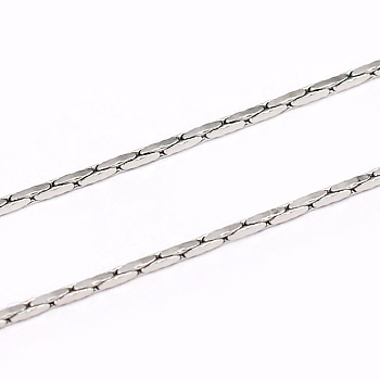 304 Stainless Steel Cardano Chains, Soldered, Stainless Steel Color, 0.8x0.4mm