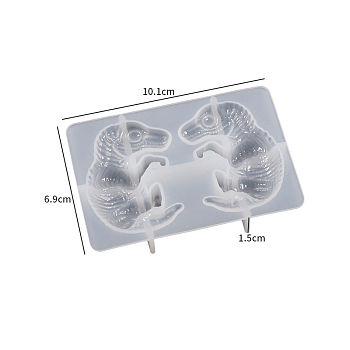 DIY Silicone Display Molds, Resin Casting Molds, for UV Resin, Epoxy Resin Jewelry Making, Dinosaur Pattern, 69~72x101x12~16mm
