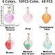 SUPERFINDINGS 60Pcs 6 Colors Two Tone Transparent Spray Painted Glass Pendants(GLAA-FH0001-30)-4