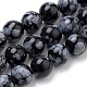 Chapelets de perles de flocon de neige en obsidienne naturelle(G-S259-20-8mm)-1