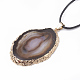 Dyed Natural Brazilian Agate Pendant Necklaces(G-T104-10)-3