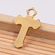 Ion Plating(IP) 304 Stainless Steel Tiny Cross Charms(STAS-K124-02G)-2