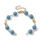 Dyed Natural Lava Rock Round Beaded Chain Bracelet Making(AJEW-JB01206-04)-1