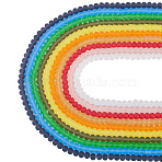 10 Strands 10 Colors Transparent Glass Beads Strands, Rondelle, Faceted, Frosted, Mixed Color, 6x4.5mm, Hole: 1.4mm, about 80~85pcs/strand, 14.96~15.75''(38~40cm), 1 strand/color(EGLA-TA0013-36)