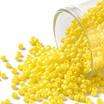 TOHO Round Seed Beads, Japanese Seed Beads, (402F) Yellow Opaque Rainbow Matte, 11/0, 2.2mm, Hole: 0.8mm, about 1110pcs/bottle, 10g/bottle(SEED-JPTR11-0402F)
