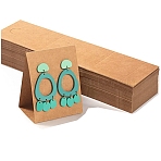 3D Triangle Paper Fold Over Blank Sticky Earring Display Cards, Tan, 24x6.4cm(PW-WG7F63C-01)