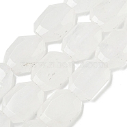 Natural Quartz Crystal Beads Strands, Rock Crystal Hexagon, Faceted, 12x17x5mm, Hole: 1mm, about 24pcs/strand, 15.55''(39.5cm)(G-P544-B11-01)