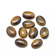 Natural Tiger Eye Cabochons, Oval, 10x8x4~5mm(X-G-R415-8x10-35)