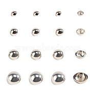 NBEADS Alloy Shank Buttons, Dome/Half Round, Platinum, 11.5~27x10~17.5mm, Hole: 1.5mm, 40pcs/box(BUTT-NB0001-07P)