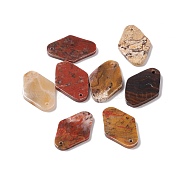 Natural Morocco Agate Pendants, Rhombus, 35.5~38x24.5~25.5x3~5mm, Hole: 1.6~2mm(G-B030-08)