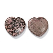 Natural Rhodonite Massage, Heart, for Face to Lift, Decrease Puffiness and Tighten, 39~40x39.5~40x7~8mm(G-K311-44H)