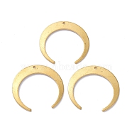 Brass Pendant, for Jewelry Making, Double Horn/Crescent Moon, Raw(Unplated), 26x27x1mm, Hole: 1.2mm(KK-P206-05C)