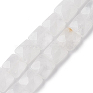 Natural Quartz Crystal Beads Strands, Rock Crystal, Faceted Square, 10x10x5mm, Hole: 1.2mm, about 20pcs/strand, 7.95''(20.2cm)(G-K359-B01-01)