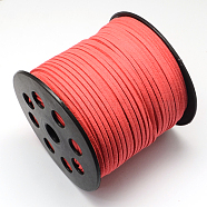 Eco-Friendly Faux Suede Cord, Faux Suede Lace, Light Coral, 3.0x1.4mm, about 98.42 yards(90m)/roll(LW-R007-3.0mm-1144)