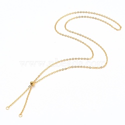 304 Stainless Steel Slider Necklace Making, Cable Chains Bolo Necklace Making, Golden, 23-5/8 inch(60cm)(X-AJEW-JB00776-02)