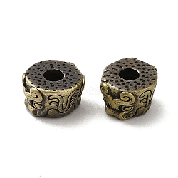 Tibetan Style Rack Plating Brass Beads, Long-Lasting Plated, Column, Brushed Antique Bronze, 7.5x4.5~5mm, Hole: 2.5mm(KK-Q805-46AB)