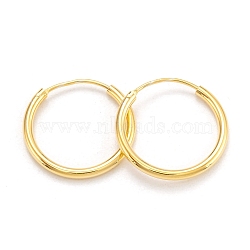 925 Sterling Silver Hoop Earrings, Ring, Real 18K Gold Plated, 19x1.7mm, Pin: 0.6mm(EJEW-H110-02G-C)