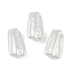 Glass Profiled Pearl Beads, Pearlized, Trapezoid, White, 27x14.5~15x9~10mm, Hole: 1~1.2mm(HY-Z001-11)