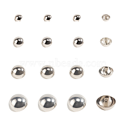 Alloy Shank Buttons, Dome/Half Round, Platinum, 11.5~27x10~17.5mm, Hole: 1.5mm, 40pcs/box(BUTT-NB0001-07P)