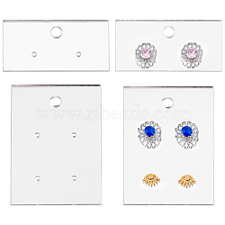 Fingerinspire 4Pcs 2 Style Acrylic Earring Display Hanging Card, Rectangle with 2 Holes, for Jewelry Display Supplies, Gray, 30~70x50~60x2.5~3mm, Hole: 2mm, 2pcs/style(EDIS-FG0001-42)